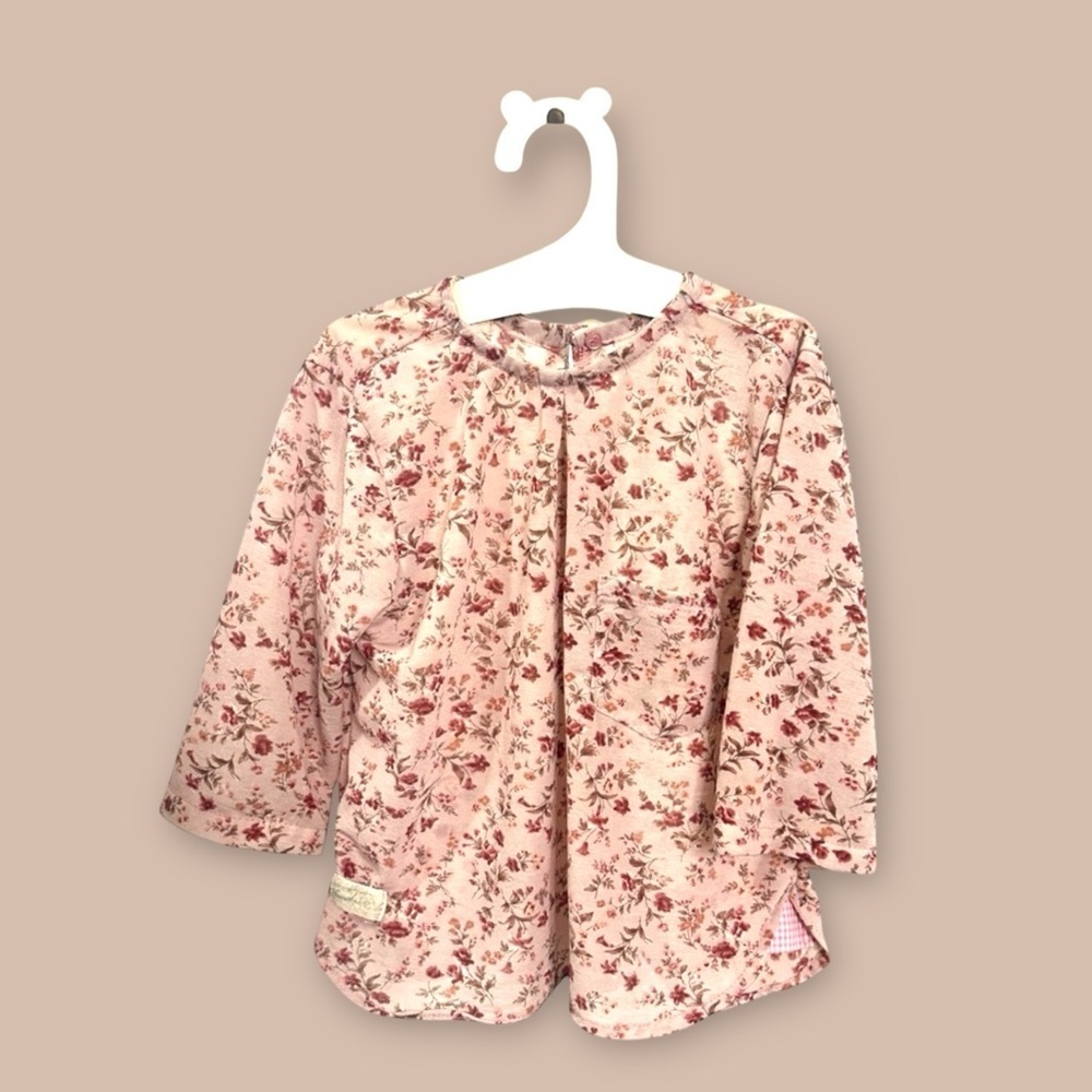 3/$25 Japan Handmade Rose Pink Chiffon Blouse 2T